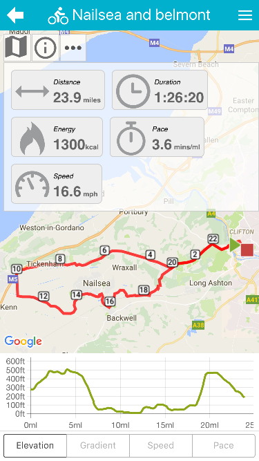 mapometer app - activity page screenshot