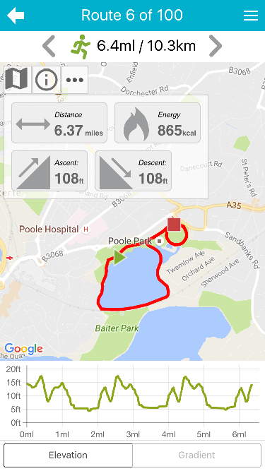 mapometer app - searchResults page screenshot